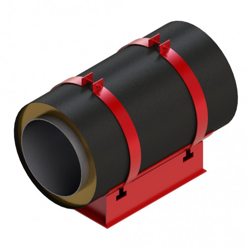 Опора скользящая хомутовая для труб в ППУ изоляции и оцинкованной оболочке 325х450х650 мм ГОСТ 30732-2006